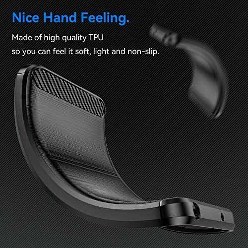 Image of NPRC Hybrid Ultra Slim Protective Case TPU Non-Slip Carbon Fiber Texture Shockproof Case Cover for Moto G13 - Black