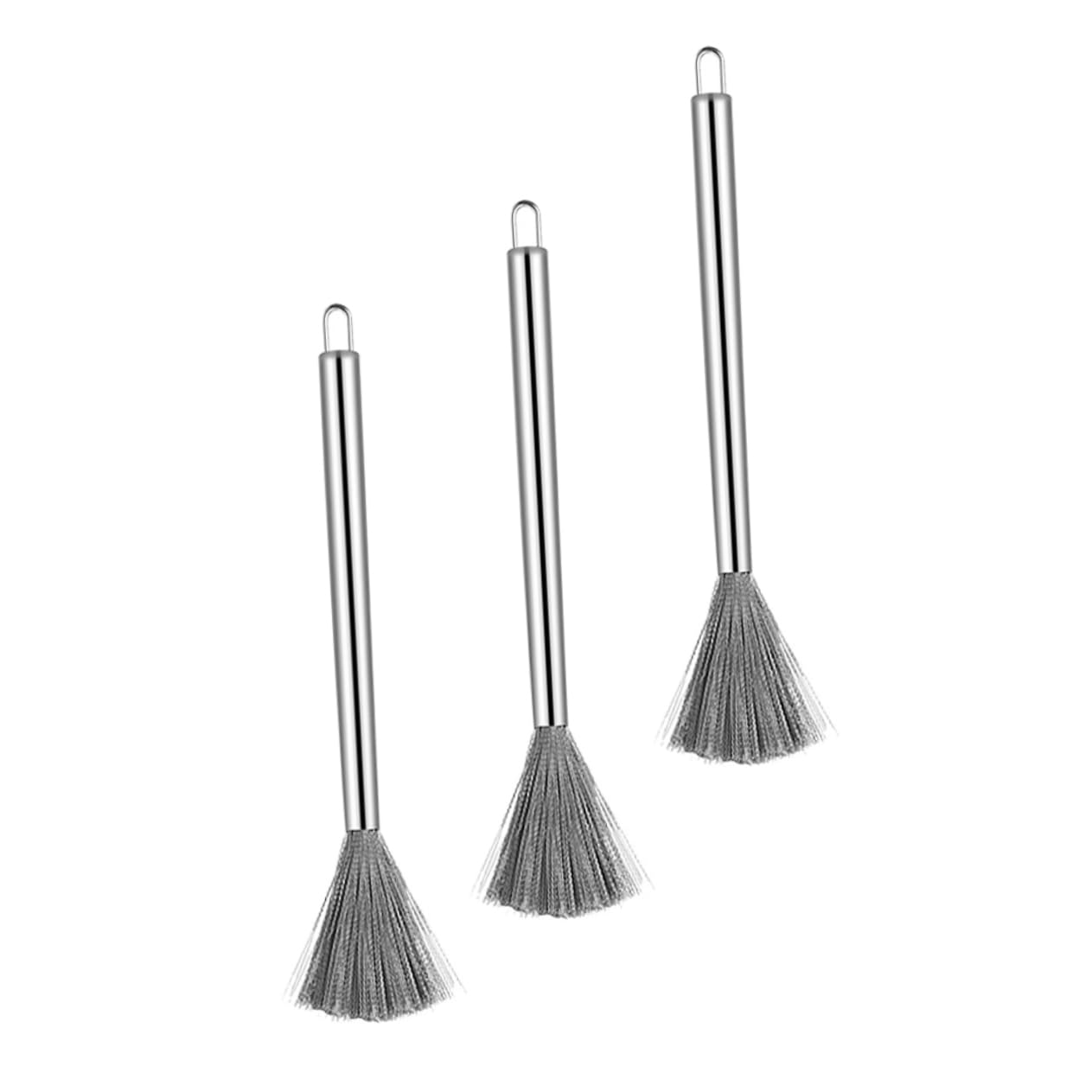 Toddmomy Cepillo De Limpieza De Ollas Inoxidable Mango para Fregar Sartenes Y Utensilios De Cocina Resistente La Oxidación Y Flexible para Esquinas Difíciles 3 Piezas X 5