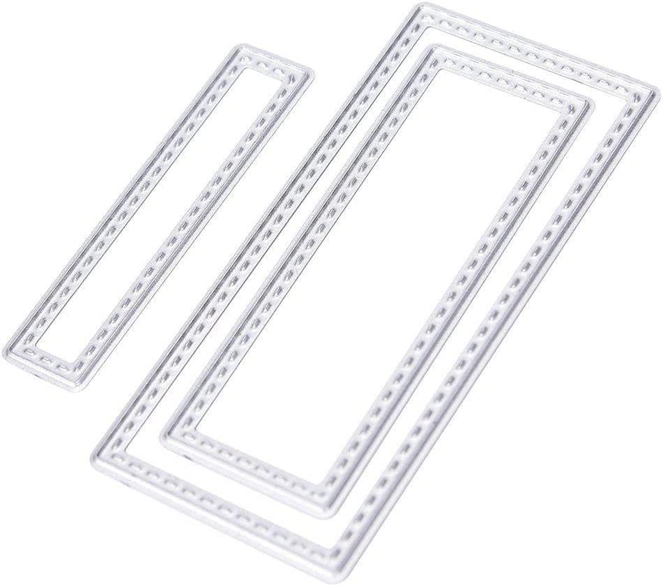 Set Di 7 Fustelle Rettangolari In Metallo – Per Biglietti, Scrapbooking, Album, Fai Da Te, Con Motivo Pizzo