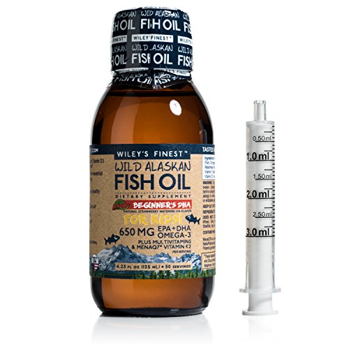 Wiley’s Finest Beginner’s DHA 650mg EPA + DHA Omega-3 Natural Wild Alaskan Fish