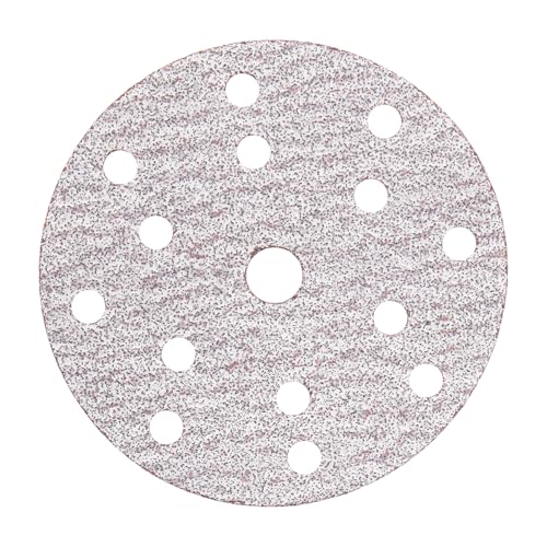 Disques Abrasifs 150 mm 15 Trous Grain 40 Oxyde d’Aluminium Céramique Marron Auto-agrippant Papier à Poncer PPur Ponceuse Excentrique Bois Métal, 50...