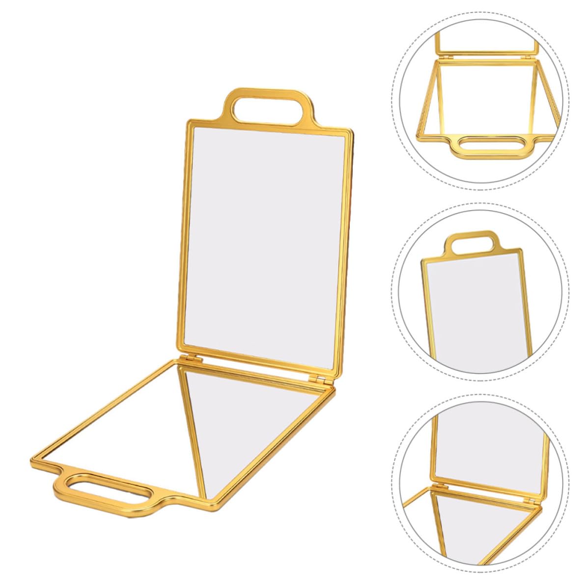 Specchio Pieghevole Doppia Faccia Oro con Superficie Specchio di Precisione e Design Leggero, per Personale da Viaggio