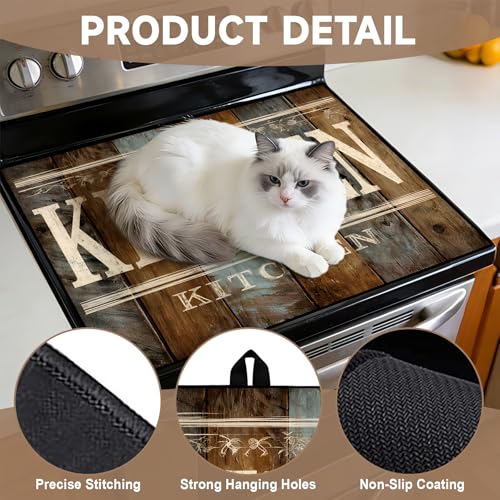 Image of Stove Burner Covers Non-Slip Electric Cooktop Protector Mat (Kitchen)