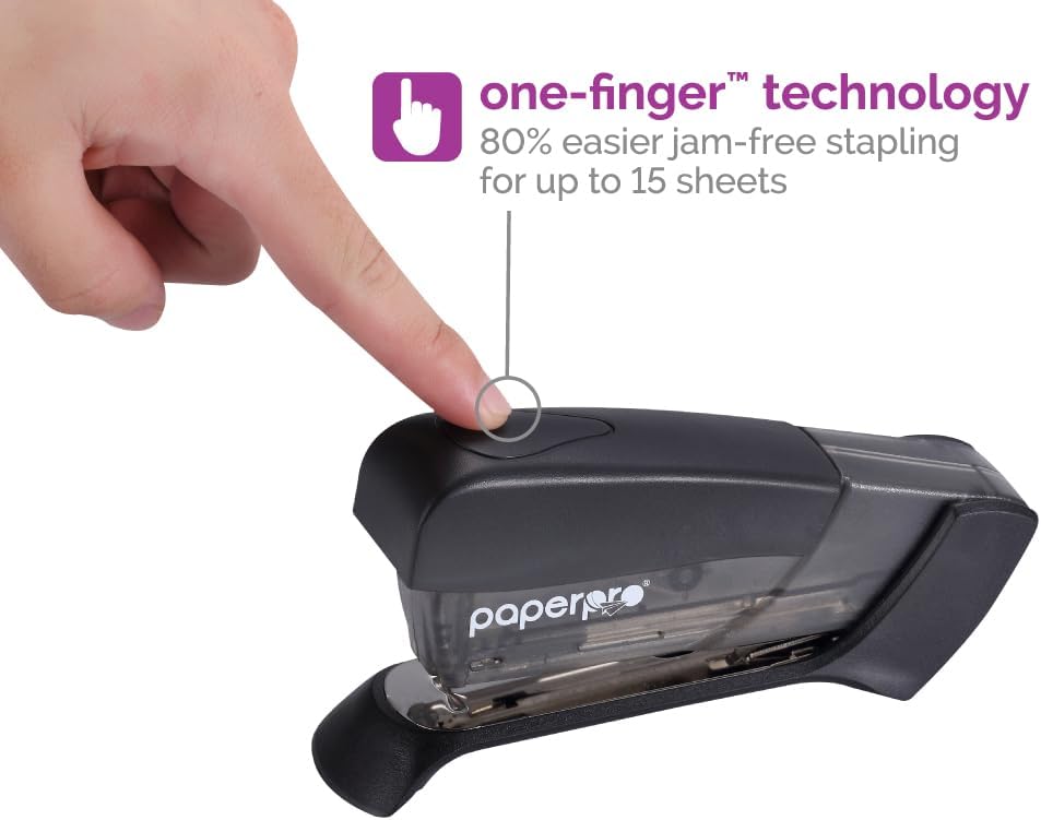 Paper Pro Compact Classic No Effort, One Finger, 80% Easier Staplers – Great for Carpal Tunnel and Arthritis, Assorted (3054) Paper Pro Compact Classic No Effort, One Finger, 80% Easier Staplers – Great for Carpal Tunnel and Arthritis, Assorted (3054)
