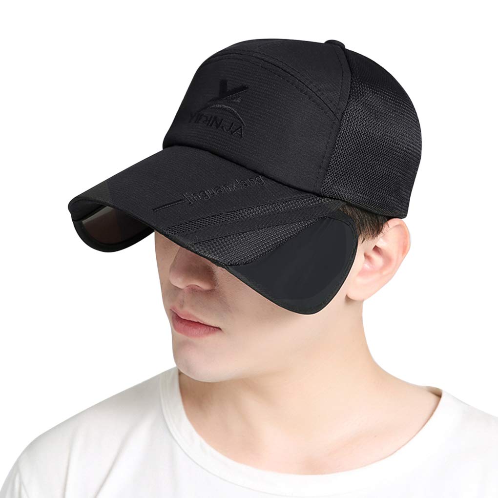 YluckyUnisex Baseball Cap Sunhat UV Protection Mesh Hat with Retractable Extended Brim Fishing Hat