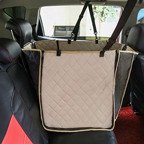 CSDY-Hundedecke Auto Rückbank Mit Seitenschutz Für Auto/Kombis/Van/SUV, Teilbar wasserdichte Autoschondecke Hund Rücksitz Mit Anschnallgurt, Kratzfest & rutschfest