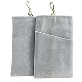 SOSAM 2Xpack Microfiber Sleeve Pouch Cover Case Pouch for iPhone 5 5S /iPhone 6 6plus, Samsung HTC ONE/BlackBerry Z10 Mini Wallet Purse Hand Bag Cloth Coin Cell Phone Bag Mobile Pouch (Grey)