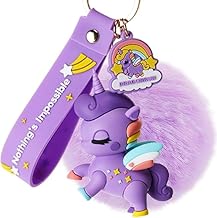 WEXUS Silicon Cute 3D Rubber PVC Cartoon keychain with Strap Charm & Metal Hook,Silica Gel Key Ring Best Gift For Women, Men, Girls and Boy | School Bag car bike Fashion