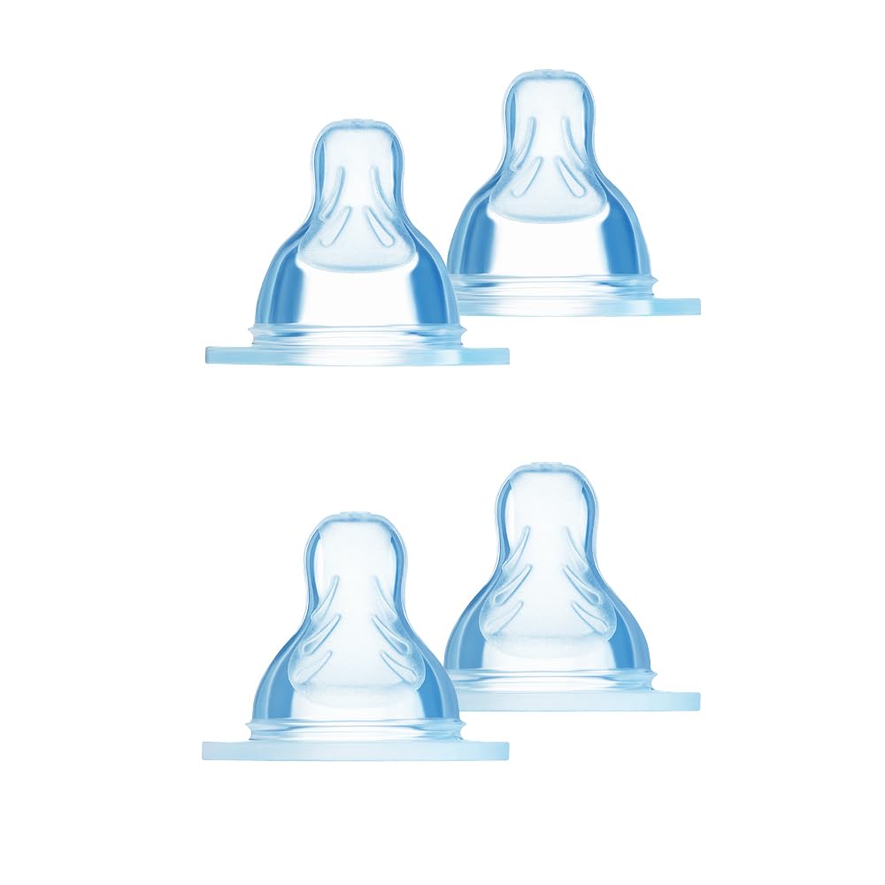 MAM Quadripack con 2 Tettarelle Misura 2 e 2 Tettarelle Misura 3 (Set da 4), Tettarella MAM piatta e simmetrica in morbido Silicone SkinSoft, Kit da 2 accessori neonato 2+ mesi per l'allattamento