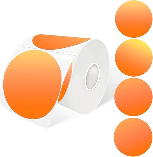 Miniatura 7 de Yeachlaing Etiquetas adhesivas térmicas redondas marrones de 2 pulgadas, etiquetas térmicas directas circulares autoadhesivas, etiquetas adhesivas