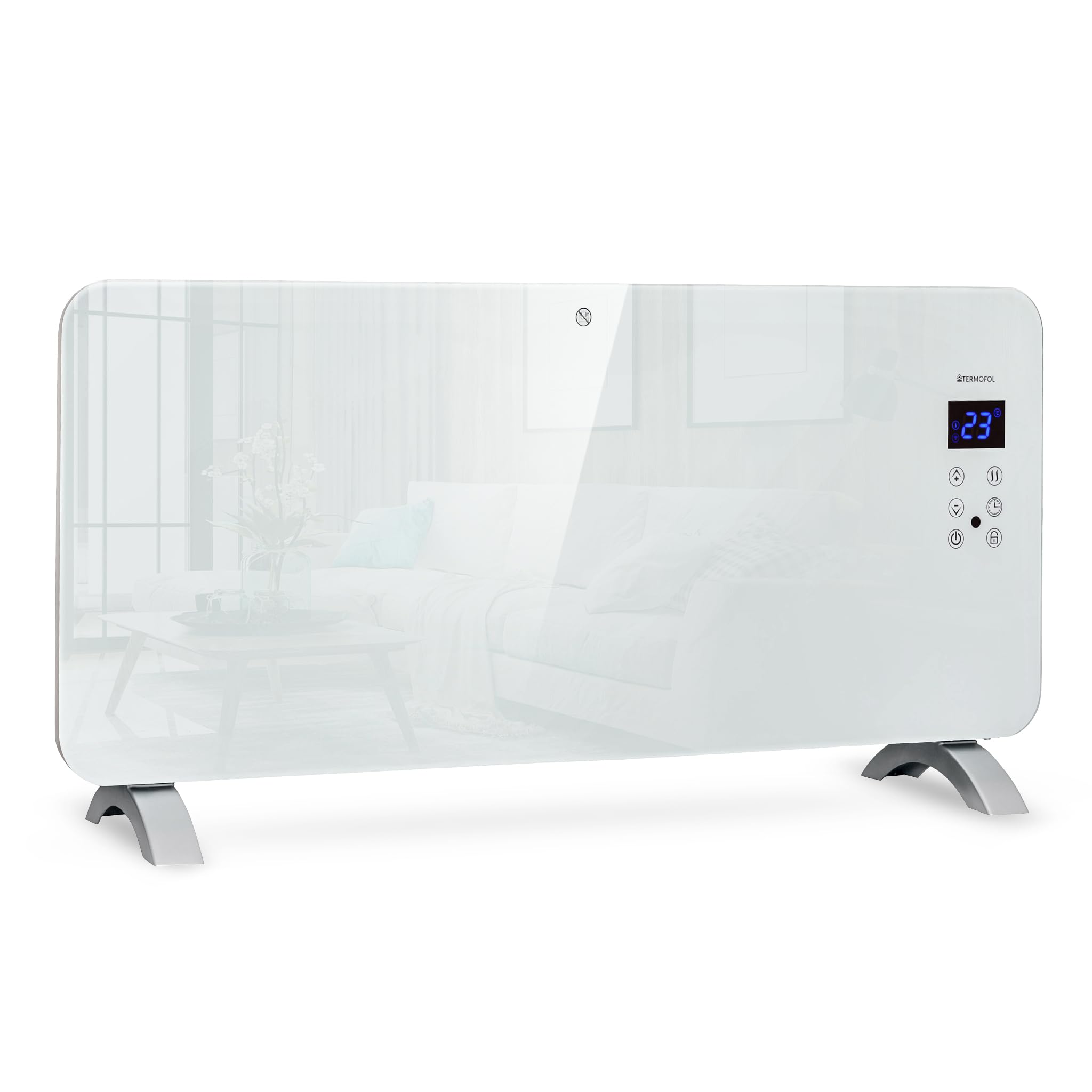 Termofol Radiateur Electrique Inertie WiFi - Radiateur Inertie Mobile - Radiateur Portable à Suspendre et à Tenir Debout - Chauffage Connecté - 2 000 W