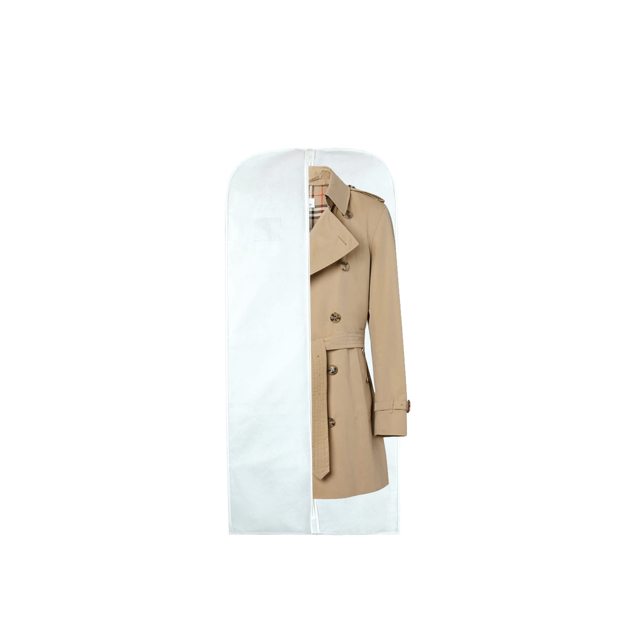 Wedcova Men's White Suit Covers For | Hanging Gart Bags | Travel Blazer & Jacket Bag | Clothes Storage Cover With Zipper | Suits Carrier Moth Proof Protector | (24'' X 54'') | Pack Of 1 |