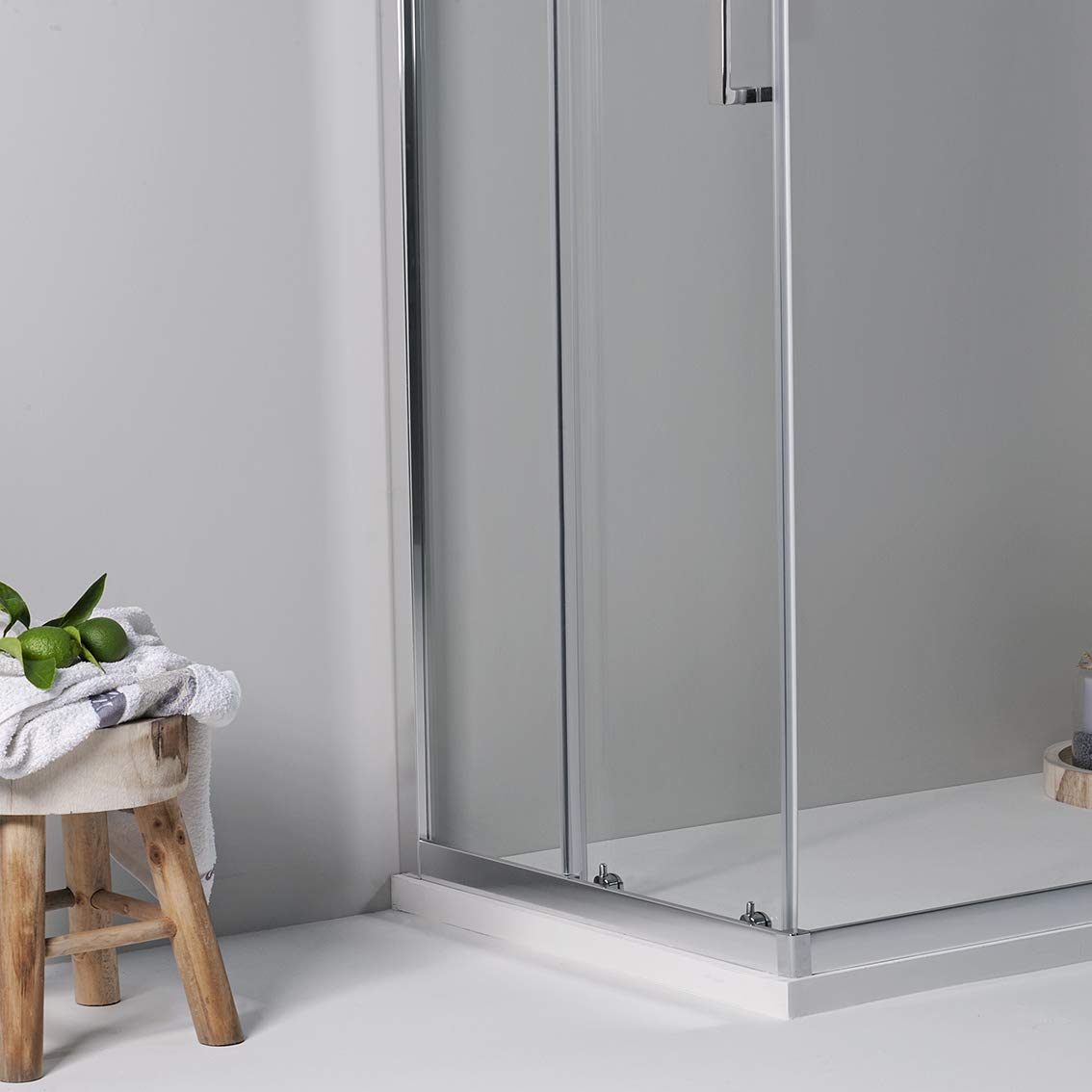 Cabina Box Doccia Elite Angolare 80x80 cm Scorrevole Trasparente Cristallo 6 mm Temperato