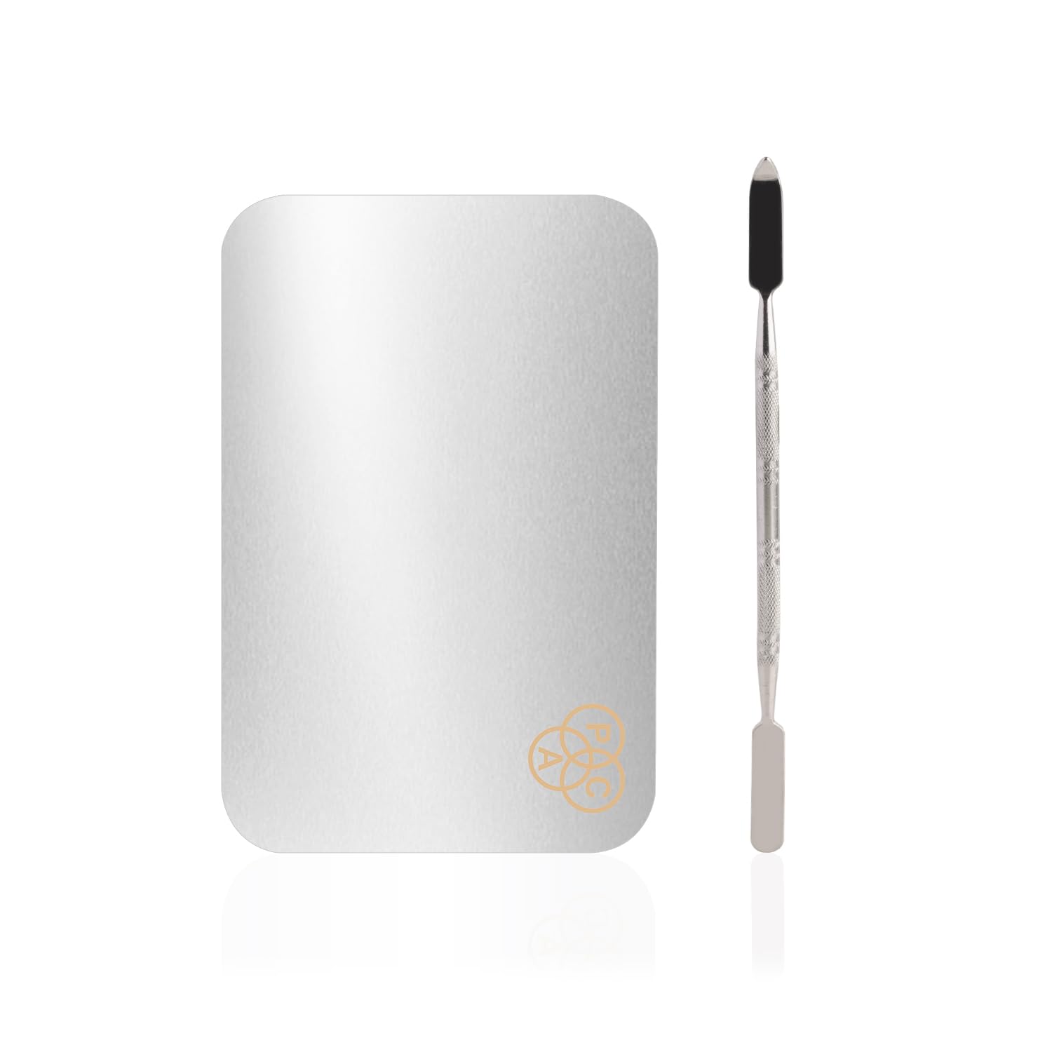 PAC Metal Palette & Spatula (Medium) | Makeup Mixing Palette with Spatula | Stainless Steel Rectangle Plate Suitable for Mixing Foundation, Lipsticks, Eyelash, Nail Art, Eye Shadow | Grey-picture-34