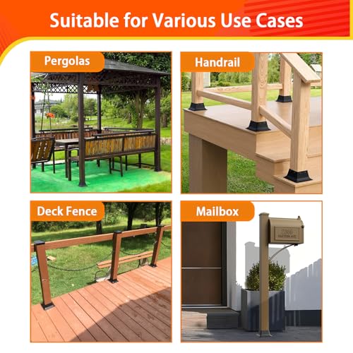 Base de poste de 4x4 acero 4 uds para soportes de madera de pergolas y cubiertas 6
