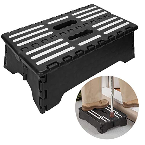 Tabouret pliant plastique noir petit marchepied portable van - 8