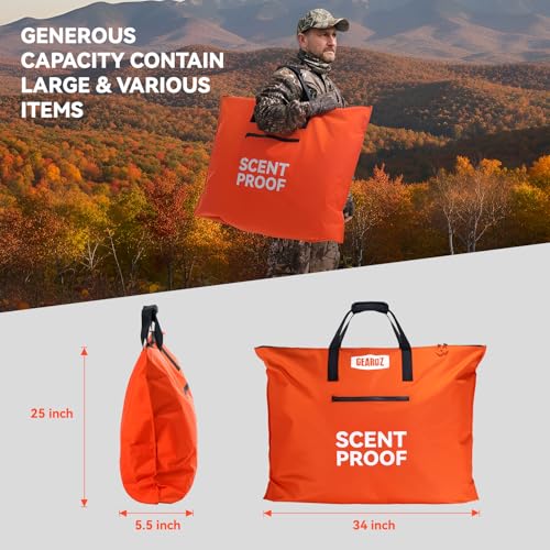 GearOZ Scent Proof Hunting Duffle Bag for Clothes Storage, 2 Pack, Orange by GearOZ - Used condition - Image 5