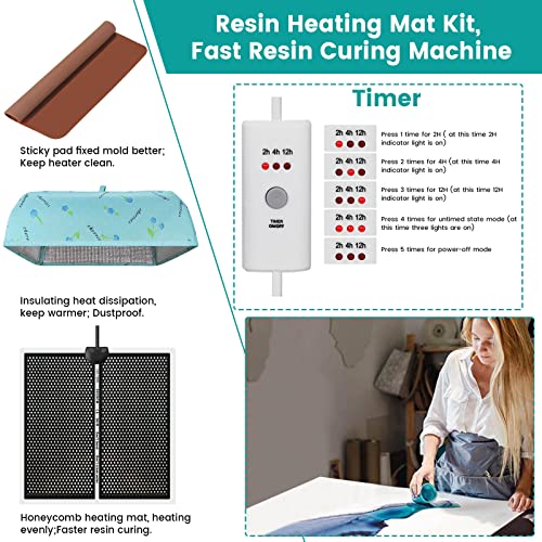 Epoxy Heating Mat with Cover Timer, Heat Pad for Resin Molds, Fast Curing Drying Warming Machine - Image 3