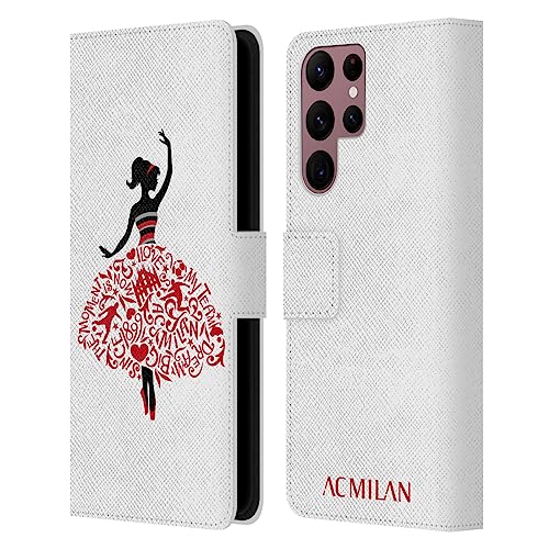 Carcasa de cuero AC Milan para Samsung Galaxy S22 Ultra 5G ideal para el colegio