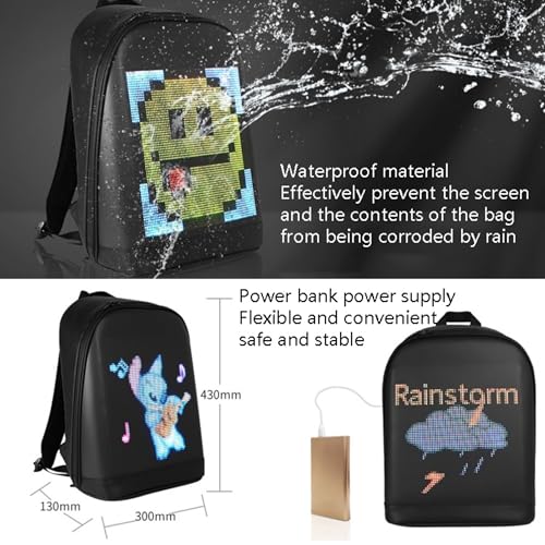 Image of LED Laptop Backpack - Stylish Illuminated Travel Bag for Men & Women, Tech & Everyday Use (BLACK)