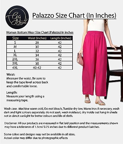 Image of Go Gazab - Stylish Women's Palazzo: Trendy Rayon Solid Color Ethnic Wear Palazzo