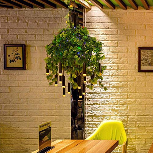Lumières décoratives lustre vert en fer forgé style bistrot