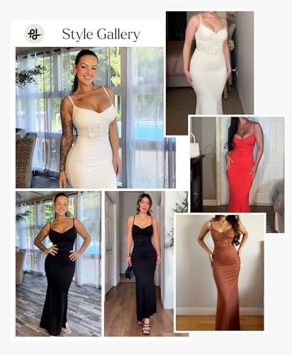 Popilush Shaper Dress Lace Formal Maxi Dresses with Built in Shapewear Corset Cocktail Party Dress Evening Gown2