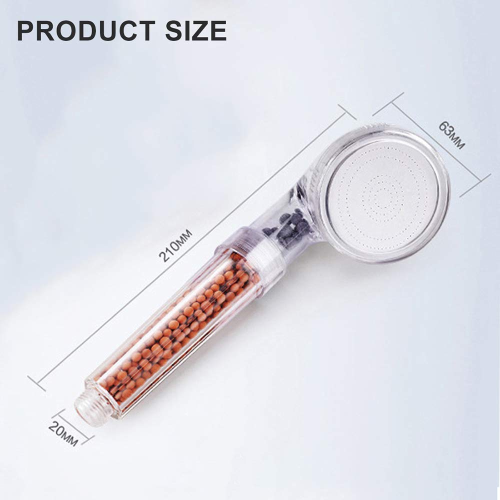 HMTE Soffione Doccia, filtrazione Filtro ad Alta Pressione Risparmio idrico 3 modalità Funzione soffioni Doccia palmari per Pelle secca e Capelli