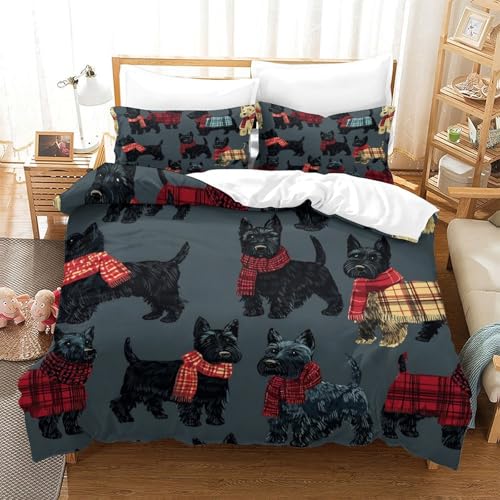 Linge de lit Scotch terrier 3 pièces respirant avec fermeture éclair - 3