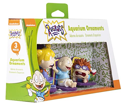 Image of Penn-Plax Rugrats 3-Piece Aquarium Decoration Bundle - Includes Tommy, Chuckie, and Angelica Resin Ornaments for Fish Tanks- Small