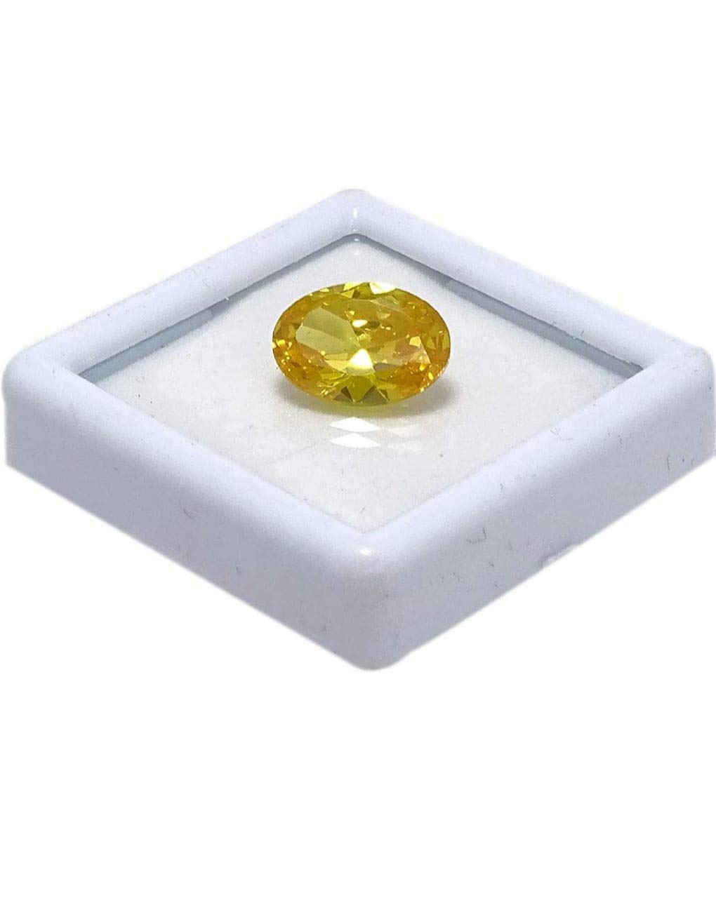 GenericBvm Gems 9.25 Carat / 10.25 Ratti Oval Cut Yellow Zircon Percect for Ring, Earring & Pendant Size
