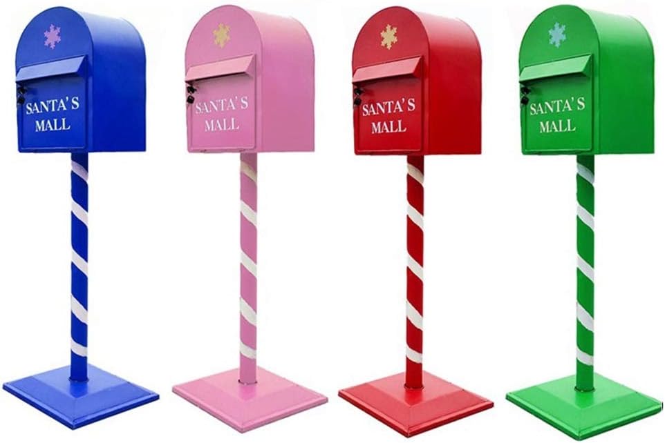 Mailbox, Lockable Weatherproof Vertical Post Box Loft Vintage Style Metal Newspaper Security Letterboxes with 2 Keys for Outside Wall, Wedding (Color : Pink)