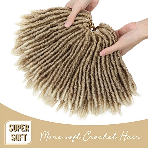 WIGNEE Hook-Hair 120 Strähnen Faux Locs 20 cm, weiche, vorgezwirnte Locs, 6 Packungen vorgezwirntes Hook-Hair für schwarze Frauen (20 cm, 27/613)