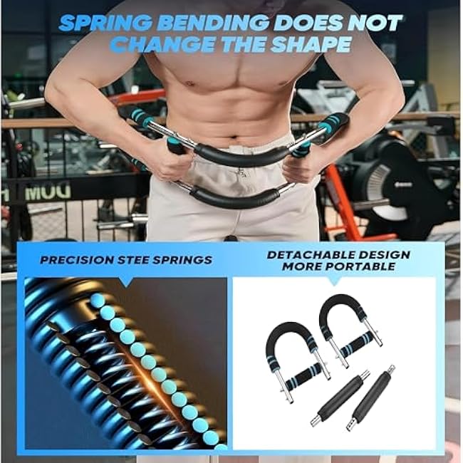 U-Shaped Arm Trainer Pro, Dual Springs with 3-Level Resistance, Comfort Foam Grips, Chrome Frame