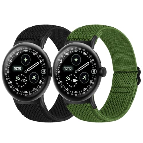 Yunshare Elastisches Armband Kompatibel mit Google Pixel Watch 4 3 41mm/Google Pixel 2 1 Uhrenarmband Dehnbares Verstellbares Armband aus Weichem Sport Nylon für Damen Herren