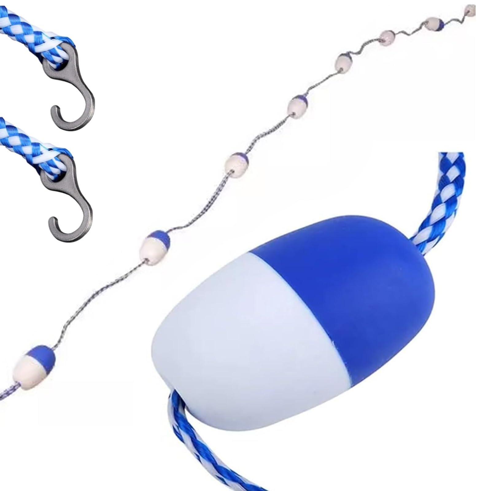Swimming Pool Safety Rope Float Lane Divider Pool Boundary Rope, Blue White Buoy Lines with Hooks, 3feet 6 9 32 49 65 85 98 105 130 190 Ft Lenght (Size : 28m/91.9ft)