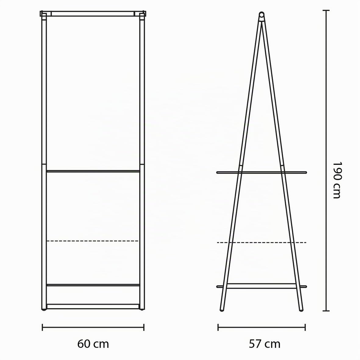 Brabantia Organizer Appendiabiti Linn - Spazio per Appendere - Ripiani Multifunzionale - Stabile e robusto - Appendere Fino a 16 Unità - Aerare o Asciugare Gli Abiti - White - Piccolo