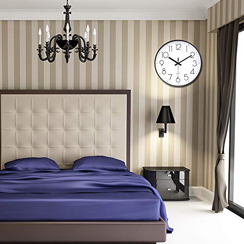 Jomparis 12 Inch Modern Wall Clock Silent Non Ticking Battery Operated Quartz Decorative Round Wall Clock For Office Classroom School (Black) #TOP5