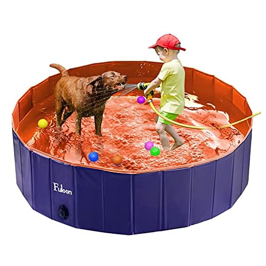 Fuloon Pet Pool PVC Pet Swimming Pool Portable Foldable Pool Dogs Cats Bathing Tub Bathtub Wash Tub Water Pond Pool & Kiddie Pools for Kids in The Garden, (100 x 28cm(39.4inch.D x 11inch.H), Orange)