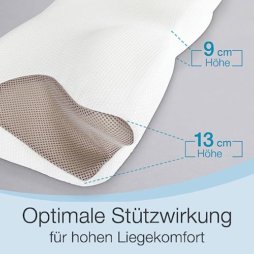 ELONEO Nackenstützkissen Visco: Nackenkissen inkl. Bezug, Seitenschläfer-Kopfkissen mit Memory...