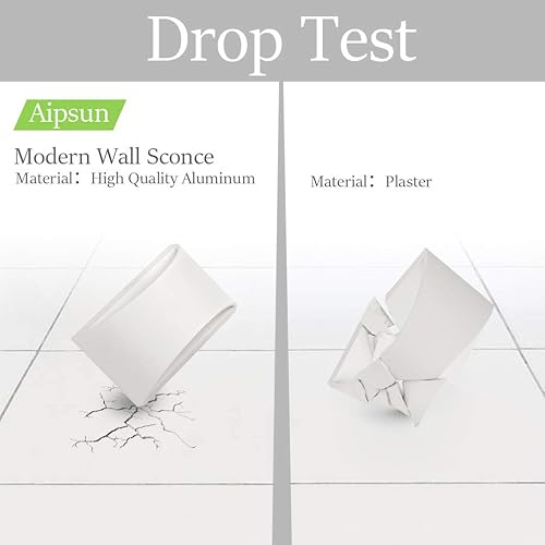 Miniatura 5 de Aipsun Aplique de pared LED moderno de aluminio para interiores, con cableado, juego de 2 luces de montaje en pared arriba y abajo, para sala de