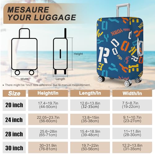 Travel Luggage Cover Thicker Spandex Suitcase Protector Elastic Washable Baggage Covers (S (for 19-20 inch luggage), Letter)3