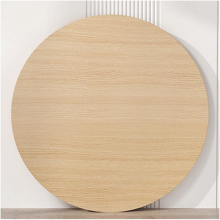 Round Table Top, Unfinished Wood Stool Top 1IN/2.5cm Thick, Replacement Floating Desk Board for Dining Coffee Patio Table(White-a,43.3x1in/110x2.5cm)