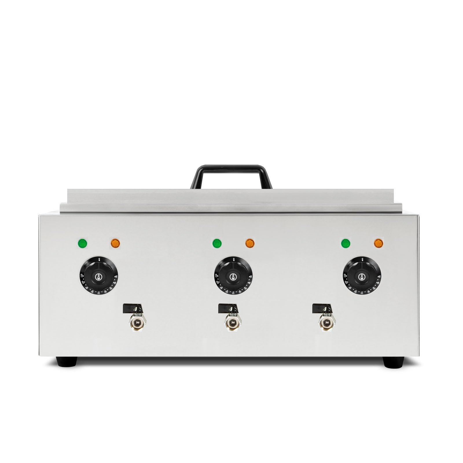 VERTES Cuocipasta Professionale in Acciaio Inox, Elettrico, 3x 1700W, 3 Vasche di Cottura Separate da 6 Litri ciascuna, 6 Cestelli per la Pasta, 3x Rubinetto di Scarico, 3x Impostazione Temperatura