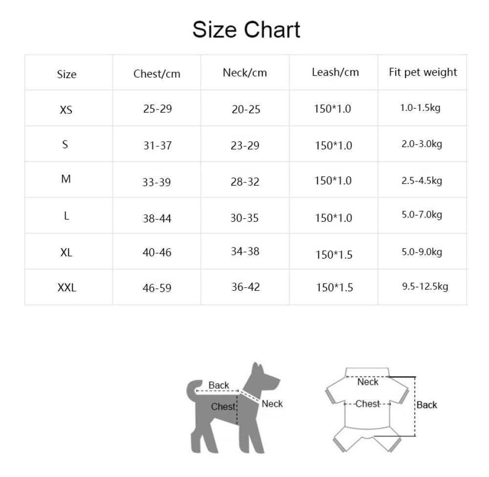 Correa para Mascotas, Chaleco Violeta, Collar Ajustable para Cachorros y Gatos, Juego de Correa para pasear, arneses, Collar para Perros pequeños, Talla M (XXL)