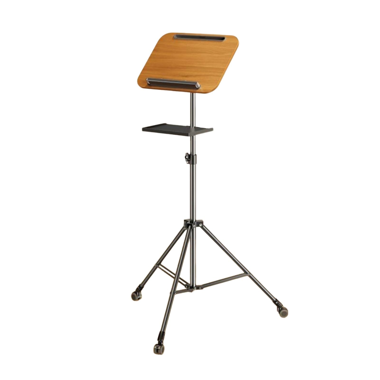 Leggio regolabile con controllo dell'altezza, Tr portatile con ruote, vassoio girevole a 180°, perfetto per bambini e adulti, supporto per spartiti neri