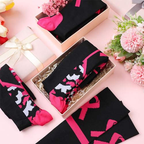 Foaincore 60 Pairs Breast Cancer Socks Bulk for Women Pink Ribbon Football Knee High Socks Breast Cancer Awareness Accessories Athletic Softball Volleyball Sport Gifts2