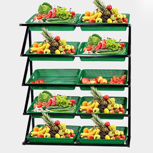 Estante de exhibición de bocadillos y frutas de 4 o 5 niveles para almacenamiento grande