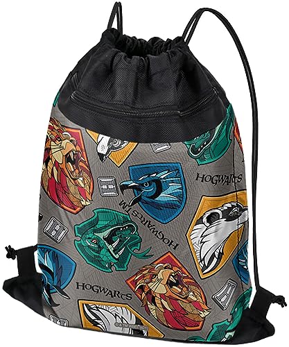 LOGOVISION Harry Potter Styized House Crests Drawstring Backpack Sports Bag Sackpack 17