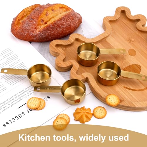 4 piezas Cucharas Medidoras de 1/4 Taza de Acero Inoxidable miniatura 3
